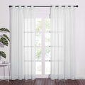 NICETOWN Sheer Curtains 84 Inches Long - Ring Top Solid Voile Window Draperies Elegant Panels for Guste Room (Light Gray, 2 Panels, W54 x L84 Inches)