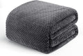 Exclusivo Mezcla Fleece Bed Blanket Twin Size, Super Soft and Warm Blankets for Couch, Sofa and Bed Waffle Textured, Cozy, Fuzzy and Lightweight (Dark Grey, 60x80 inches)