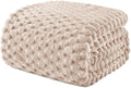 Exclusivo Mezcla Fleece Queen Blanket for Bed, Extra Large Fuzzy Camel Bed Blankets, Soft Cozy Plush Sofa Throws for All Seasons, 90x90 Inches