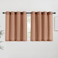 NICETOWN Terracotta Linen Kitchen Curtains 36 inch Length, Decorative Thick Flax Small Window Treatments Privacy Assured with Light Filtering for Bedroom/Bathroom, W55 x L36, 2 Panels