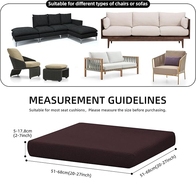 Outdoor Cushion Covers Set,12PCS Patio Furniture Couch Seat Slipcovers, Replacement for Sofa Sectional Chair(Cover，Only)
