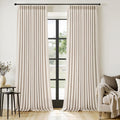 MIULEE Pinch Pleated Thick Linen Curtains 102 Inches Long 2 Panels for Living Room Bedroom, Memory Trained Pleat Drapes Back Tab Light Filtering Boho Cream Ivory Window Curtains with Hooks
