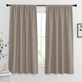 RYB HOME Blackout Curtains for Bedroom Living Room 63 inches Long, Thermal Insulated Privacy Rod Pocket Drapes for Nursery Office Home Theater, Width 34 by Length 63, Sand, 2 Panels