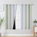 Estelar Textiler Sage and Greyish White Blackout Curtains 54 Inch Length, Light Blocking Gradient Grommet Drapes for Living Room, Thermal Insulated Ombre Curtains for Bathroom,52Wx54L,2 Panels