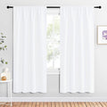 NICETOWN 50% Light Blocking Kitchen Curtains - Window Treatment Rod Pocket Curtains/Drapes for Bedroom (2 Panels, 42 by 72, White)