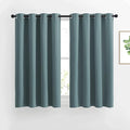 NICETOWN Blackout Greyish Blue Curtains for Bedroom - Window Treatment Thermal Insulated Grommet Solid Drapes Energy Saving Sound Reducing for Basement, 1 Pair, W52 x L54