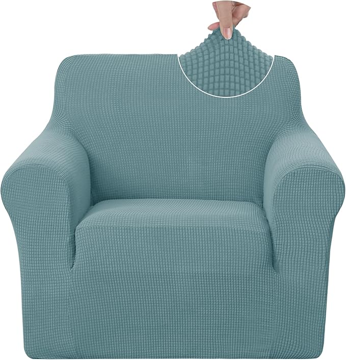 U-NICE HOME Recliner Chair Covers Stretch Couch Cover Sofa Cover Sofa Slipcover Furniture Protector for Chair Cover Pet Friendly(Armchair, Light Blue)