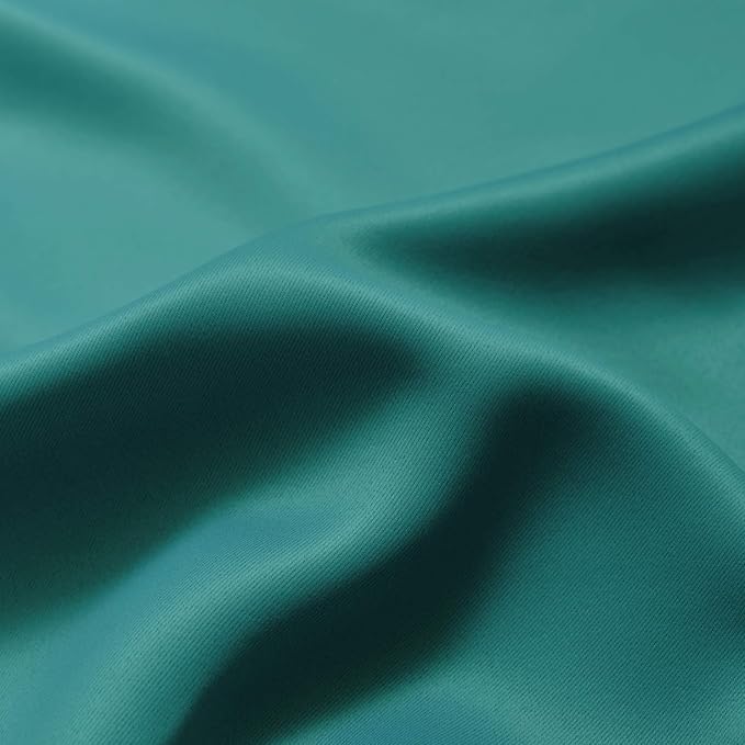 Yakamok 84 Inch Length Teal and Greyish White Light Blocking Gradient Color Ombre Curtains with Grommet, Room Darkening Window Treatment Drapes for Living Room(52x84 Inch, 2 Panels)