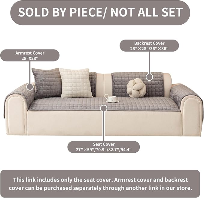 Velvet Couch Covers for Dogs, Dog Sectional Couch Covers, Pet Couchs Cover for Loveseat, Couchs Protector for Dogs, Sectional Sofa Cover for Pet Washable(1PC,Dark Grey,27.6"×59")
