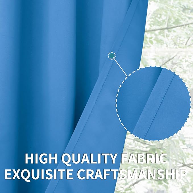 BGment Room Darkening Curtains 95 Inches Long - Grommet Thermal Insulated Drapes Window Treatment Curtains for Bedroom, 2 Panels, 52 x 95 Inch, Classic Blue