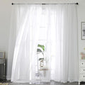 OWENIE Sheer White Curtains, Sheer Curtains 96 inches Long 2 Panels Set, Rod Pocket Voile Fimly Sheer Drapes for Living Room/Bedroom, 2pcs, Each 59" W x 96" L