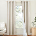 NICETOWN 100% Blackout Linen Texture Curtains 90" Long, Beige, 2 Pcs, Thermal Insulated Full Blackout 2-Layer Lined Drapes, Energy Efficiency Window Draperies for Boy's Room