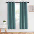 NICETOWN Modern Blackout Curtains Noise Reducing for Bedroom, Greyish Blue, 2 Panels, W34 x L70 -Inch, Thermal Insulated and Privacy Room Darkening Drape Panels for Boy's Guest Room Door Window
