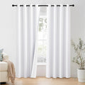 NICETOWN 100% Blackout Window Curtain Panels 86 inch Length for Living Room, Set of 2, Snow White, 55 inches Wide, Thermal Insulated Drapes