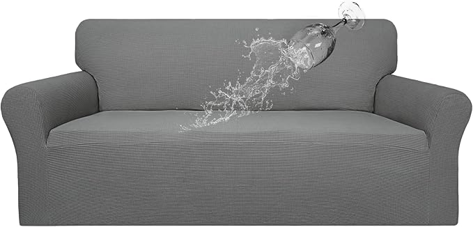 Easy-Going 100% Waterproof Couch Cover, Dual Waterproof Sofa Cover, Stretch Jacquard Sofa Slipcover, Leakproof Furniture Protector for Kids, Pets, Dog and Cat (Sofa, Grey)