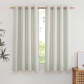 NICETOWN Thick Linen Gray Curtains 63 inches Long, Eyelet Top Privacy Assured with Light Filtering Drapes Flax Linen Blend Window Treatments for Bedroom, W55 x L63, 2 PCs