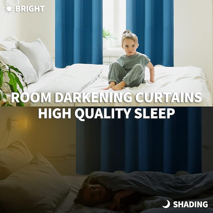 BGment Blackout Curtains - Grommet Thermal Insulated Room Darkening Bedroom and Living Room Curtains, Set of 2 Panels (38 x 54 Inch, Steel Blue)