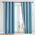 NICETOWN Blackout Curtains Panels for Window - Window Treatment Thermal Insulated Grommet Blackout Drapes for Bedroom (Teal Blue=Light Blue, Double Panels, 52 by 84 Inch)