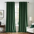 MIULEE Velvet Curtains 90 inches - Luxury Christmas Blackout Curtains for Bedroom Living Room Thermal Insulated Super Soft Window Drapes Rod Pocket & Back Tab, Hunter Green, W52 x L90 inches, 2 Panels