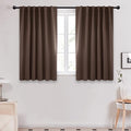 Deconovo Blackout Curtains, Thermal Insulated, W52 x L54 2 Panels, Back Tab, Machine Washable, Room-Darkening Drapes for Bedroom/Living Room Brown