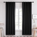 Deconovo Blackout Curtains, Thermal Insulated, W42 x L84 2 Panels, Back Tab, Machine Washable, Room-Darkening Drapes for Bedroom/Living Room Black