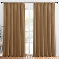 NICETOWN Blackout Curtains Window Draperies, Gold Brown, Set of 2, 70 by 95 inches Long, Window Treatment Thermal Insulated Solid Room Darkening Drapes for Bedroom