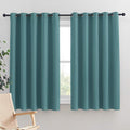 NICETOWN Bedroom Curtain Panels Blackout Draperies, Thermal Insulated Solid Grommet Blackout Curtains/Drapes (Sea Teal, One Pair, 70 by 63-inch)