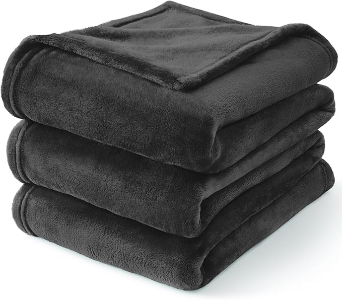 BEDELITE Fleece Blanket Charcoal Grey Throw Blankets for Couch & Bed, Luxury Plush Cozy Fuzzy 60x80 inches, Super Soft Warm Lightweight Throw for Travel Camping