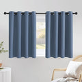 NICETOWN Stone Blue Short Curtains 36 inches Long for Kitchen, Grommet Sunlight Reducing Solid Vertical Window Treatments for Cafe & Home Office, 2 Panels, W52 x L36