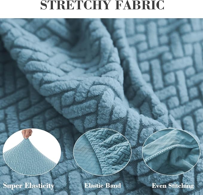 Sofa Covers Couch Covers for Sofa Pet Friendly Couch Cushion Covers Universal Sofa Covers Washable Stretch Slipcovers for Sectional Sofa (Texture Sea Blue,Back Cover L)