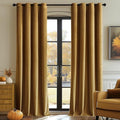 MIULEE Elegant Velvet Curtains Gold Grommet Curtains Fall Thermal Insulated Soundproof Room Darkening Blackout Curtains/Drapes for Girls & Lady Living Room/Bedroom Decor 52 x 96 Inch 2 Panels