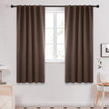 Deconovo Blackout Curtains, Thermal Insulated, W42 x L72 2 Panels, Back Tab, Machine Washable, Room-Darkening Drapes for Bedroom/Living Room Brown