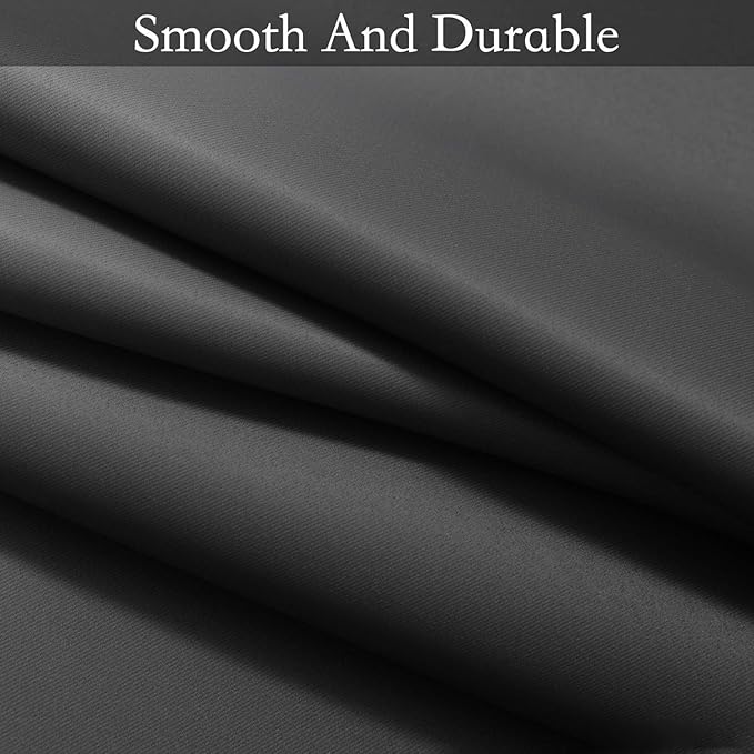 SimpleHome Ombre Room Darkening Curtains for Bedroom, Gradient Black to Grey White Light Blocking Thermal Insulated Grommet Window Curtain/Drapes for Living Room,2 Panels, 42x72 inches Length