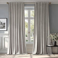 MIULEE Silver Gray Velvet Curtains 96 inches - Luxury Blackout Curtains for Bedroom Living Room Thermal Insulated Super Soft Window Drapes Rod Pocket & Back Tab, W52 x L96 inches, 2 Panels