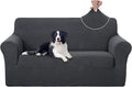 U-NICE HOME Oversized Stretch Loveseat Couch Cover Sofa Covers Washable Sofa Slipcover Furniture Protector for 2 Cushion Couch Sofa Pet Friendly, Dark Grey