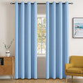 MIULEE Blackout Room Darkening Curtains Thermal Insulated Drapes Solid Window Treatment Set Grommet Top Light Blocking Curtain for Living Room/Bedroom 2 Panels 52 x 84 inch Length Sky Blue