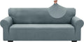 ZNSAYOTX 1 Piece Jacquard Couch Covers for 3 Cushion Couch Living Room High Stretch Sofa Cover Pets Dogs Friendly Anti Slip Thickened Slipcovers Furniture Protector (Large, New Pattern Light Grey)