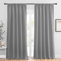 NICETOWN Living Room Curtains for Window - Energy Efficient & Noise Reducing Thermal Insulated Rod Pocket Blackout Drapes/Draperies for Living Room (Silver Grey, 2 Panels, W52 inches x L95 inches)