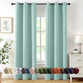 MIULEE Aqua Blackout Curtains for Bedroom Living Room 84 Inches Long 2 Panels, Thermal Insulated Room Darkening Drapes Solid Grommet Noise Reduction Light Blocking Window Treatments 40x84 Inch