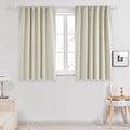 Deconovo Blackout Curtains, Thermal Insulated, W52 x L54 2 Panels, Back Tab, Machine Washable, Room-Darkening Drapes for Bedroom/Living Room Light Beige