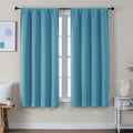 Simplebrand Ava Turquoise Blackout Curtains for Bedroom 63 Inch Length 2 Panels Set, Solid Thermal Insulated Energy Saving Rod Pocket Window Treatment Curtains Blackout Drapes, W40 x L63 Inch, Tur