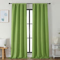 Simplebrand Ava Lime Blackout Curtains for Bedroom 96 Inches Long 2 Panels, Solid Thermal Insulated, Energy Saving Nursery Window Treatment Curtains Blackout Drapes, W40 x L96 Inch, Lime