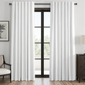 Beige White Linen blackout curtains 84 inch long 2 Panels 100% Black out Linen texture Curtain ivory Window Drapes with Back Tab Rod Pocket Sun Blocking Noise Insulated Curtain for Bedroom Living Room