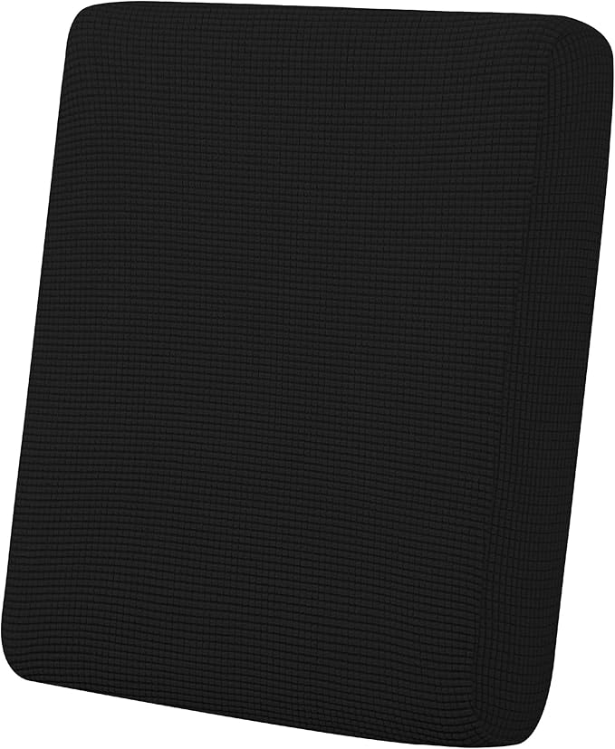 Easy-Going Stretch Cushion Cover Sofa Cushion Furniture Protector Sofa Seat Sofa slipcover Sofa Cover Soft Flexibility with Elastic Bottom(Chair Cushion,Black)