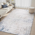 4 x 6 Area Rugs for Living Room, Machine Washable Non Slip Rug Ultra Soft Low Pile Indoor Carpet Modern Abstract Rugs for Bedroom Office Room Dining Room Beside, Blue/Grey