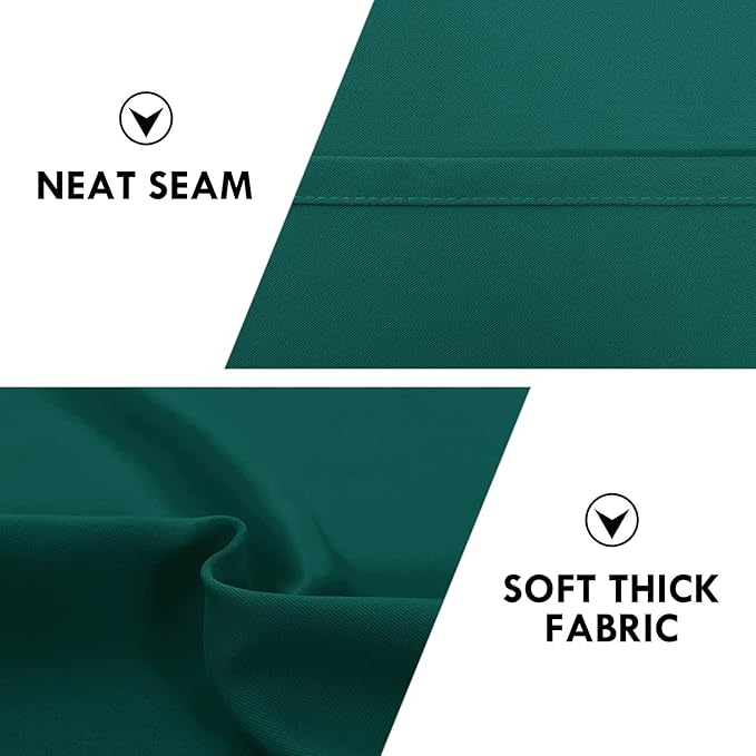 DWCN Blackout Curtains Thermal Insulated, Energy Saving & Noise Reducing Bedroom and Living Room Curtains, Hunter Green, W 42x L 63 Inch, Set of 2 Rod Pocket Curtain Panels