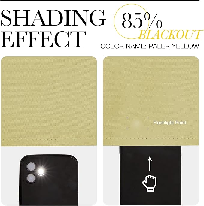 NICETOWN Blackout Draperies Curtains for Kids Room, Paler Yellow, Set of 2, 70 by 84 inches, Window Treatment Thermal Insulated Solid Grommet Blackout Drape Panels for Bedroom