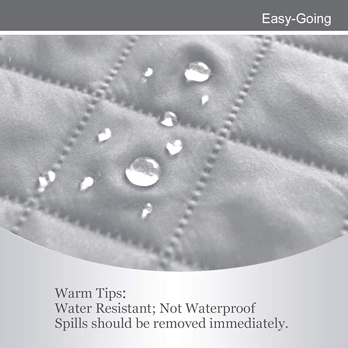 Easy-Going Reversible Couch Cover for 3 Cushion Couch Sofa Cover for Dogs Water Resistant Furniture Protector Cover with Foam Sticks Elastic Straps for Pet Cat (Sofa, Light Gray/Ivory)