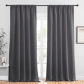 NICETOWN Blackout Curtain Panels for Window - Energy Efficient & Noise Reducing Thermal Insulated Rod Pocket Blackout Drapes/Draperies for Living Room (Grey, 2 Panels, W52 inches x L95 inches)
