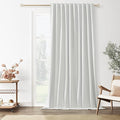 Guken White 100% Blackout Linen Curtains 70 Inch Wide by 108 Inch for Living Room Bedroom Back Tab Thermal Insulated Black Out 1 Drapes Room Darkening Window Curtains,1 Panel